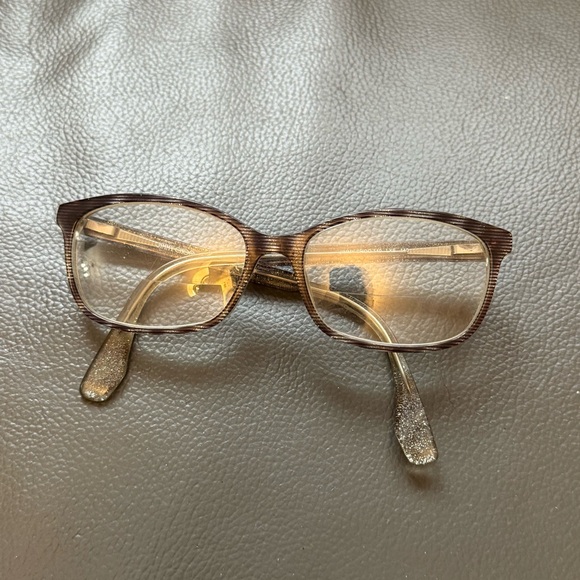 Jimmy Choo Accessories - Jimmy Choo Gold and Brown Eyewear prescription